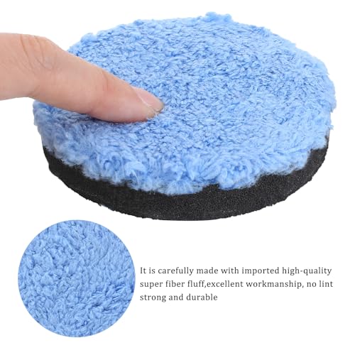 Image of 3 Pcs Polishing Pads, Buffing Pads, Microfiber Polishing pad for Car Compounding,3 Polished Pad for Scratch Removal, Waxing and Buffing (3.15 Inch / 80 MM, Blue)
