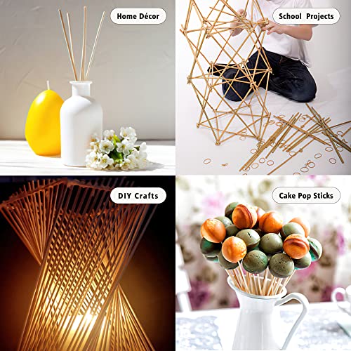 50Pcs Wood Dowel Rods Sticks For Craft, Wooden Assorted Popsicle Stick Unfinished Wood Macrame Pole For Crafting Cake Support Stacking Dowls Cardboard Kids - Φ1/4 X 6 Inch Long #TOP1