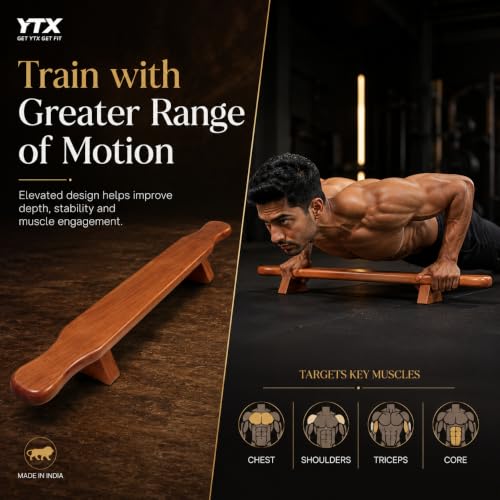 Image of YTX Mahogany Wood Shena Pushup Board for Man | Home Workout Equipment |65cm