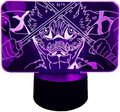 USB Anime Light 3D Illusion Hashibira Inosuke Night Light Kids Room Decor Lighting with Remote Acrylic Table Lamp Boys and Girls Birthday Gifts