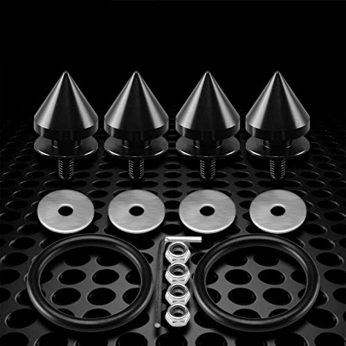 JDMBESTBOY JDM Black Spiked Quick Release Fasteners for Car Bumpers Trunk Fender Hatch Lids Kit from