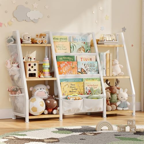 Libreria Montessori per Bambini per Cameretta: Libreria Aperte con 6 Scomparti - Scaffale Portagiochi per Asili e Sale...
