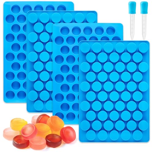 JOERSH Round Candy Molds 220 Cavities 4Pcs