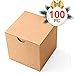 MESHA Gift Boxes 3x3x3'' With Lids - 100 Pack Small Cardboard Boxes for Bridesmaid, Groomsmen, Cupcakes, Crafting, Party Favors, Wedding, Bridal/Baby Shower - Brown