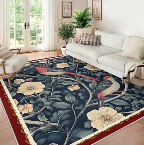 Tapis lavable 160x200 antidérapant à poil bas bleu - 5