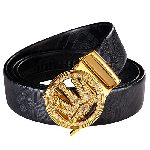 Image of Dubulle Men's Ratchet Belt Gold /Black /Red /Green /Blue /White Automatic Buckle Business Casual Belt Gift - Adjustable Fit