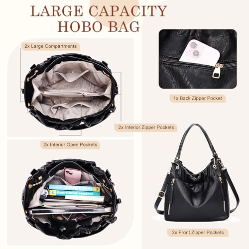 Image of Purses and Handbags, Large Size Faux Leather Hobo Style Handbags for Women, Shoulder Bag with Removable Strap