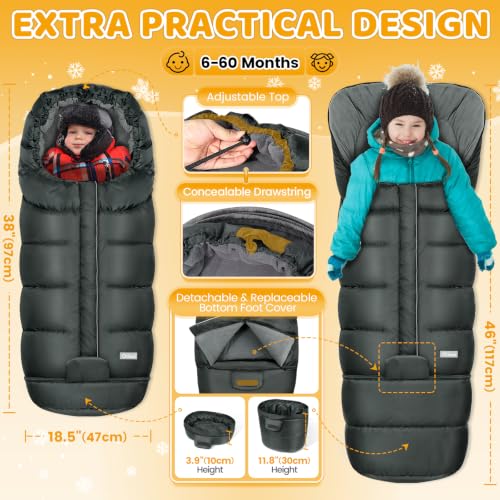 Image of Orzbow Stroller Bunting Bag with Extended Footmuff, Weather-Proof, Warm