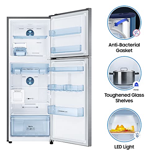 Image of Samsung 336 L 2 Star Inverter Double Door Refrigerator Appliance (RT37A4632S9 /HL, Grey, Refined Inox, Convertible 5In 1, Curd Maestro)