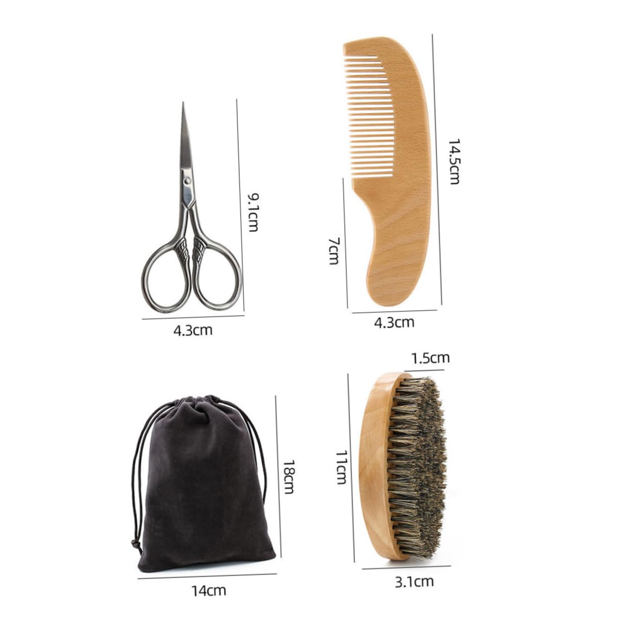 VICASKY Beard Scissors for Men Styling Set 1 Set Beard Caring Tools Comb Brush