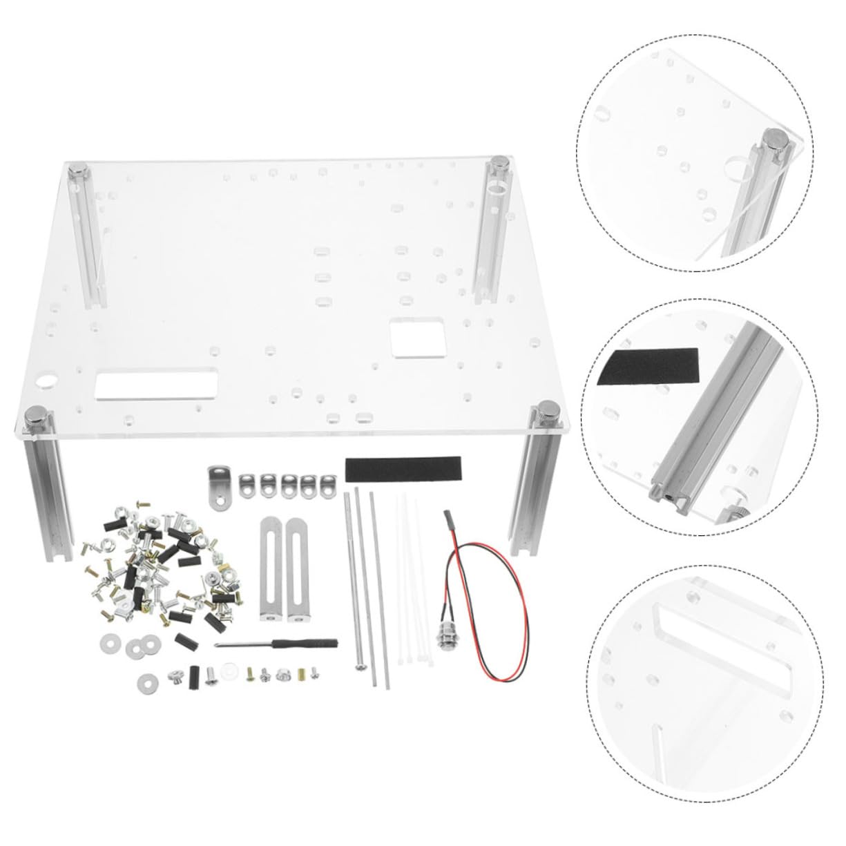 HOMSFOU Staffa per Case PC Aperto e Rack per Scheda Madre Matx, Supporto Compatto Singolo Strato per Test e Assemblaggio, Accessorio Computer Versatile per Appassionati e Tecnici