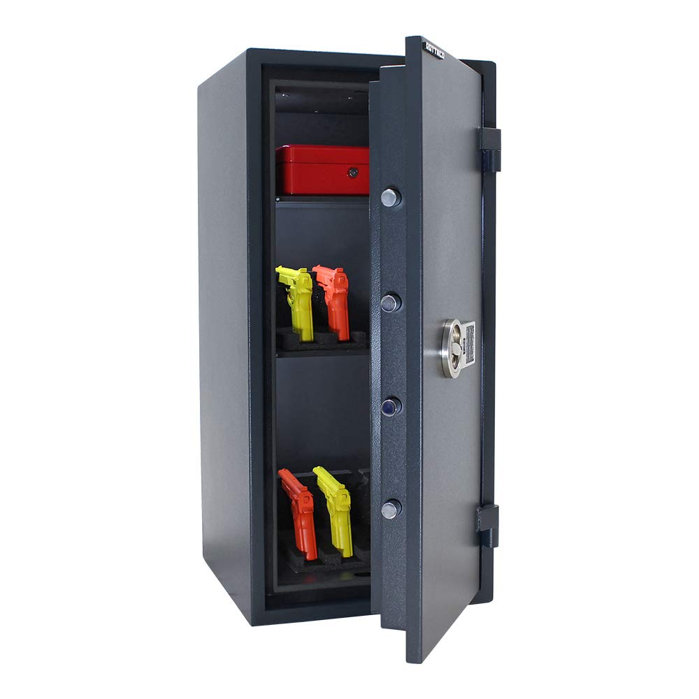 Profirst FireK 100 Wertschutzschrank EN1 bohrgeschütztes Elektronikschloss Notbestromung möglich 30 Minuten leichter Feuerschutz 2 verstellbare Fachböden inkl. Befestigungsmaterial