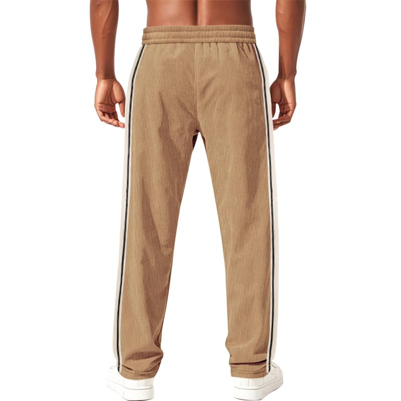 Mens Youth Loose Fit Sweatpants Elastic Waist Trendy Outfits Button Jogging Pants Casual Solid Color Comfy Trousers3