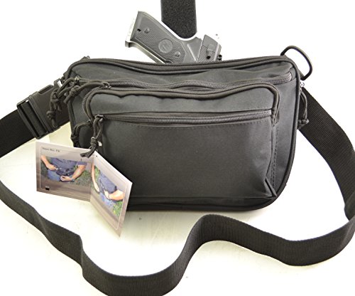Explorer Tactical Quick Access Concealed Gun Fanny Pack Ambidextrous Design Black Large #TOP1