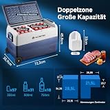 AAOBOSI Kompressor Kühlbox 50 L, Kühlbox Auto Mit APP-Steuerung, 12/24 V und 100-240 V Kühlbox Elektrisch...
