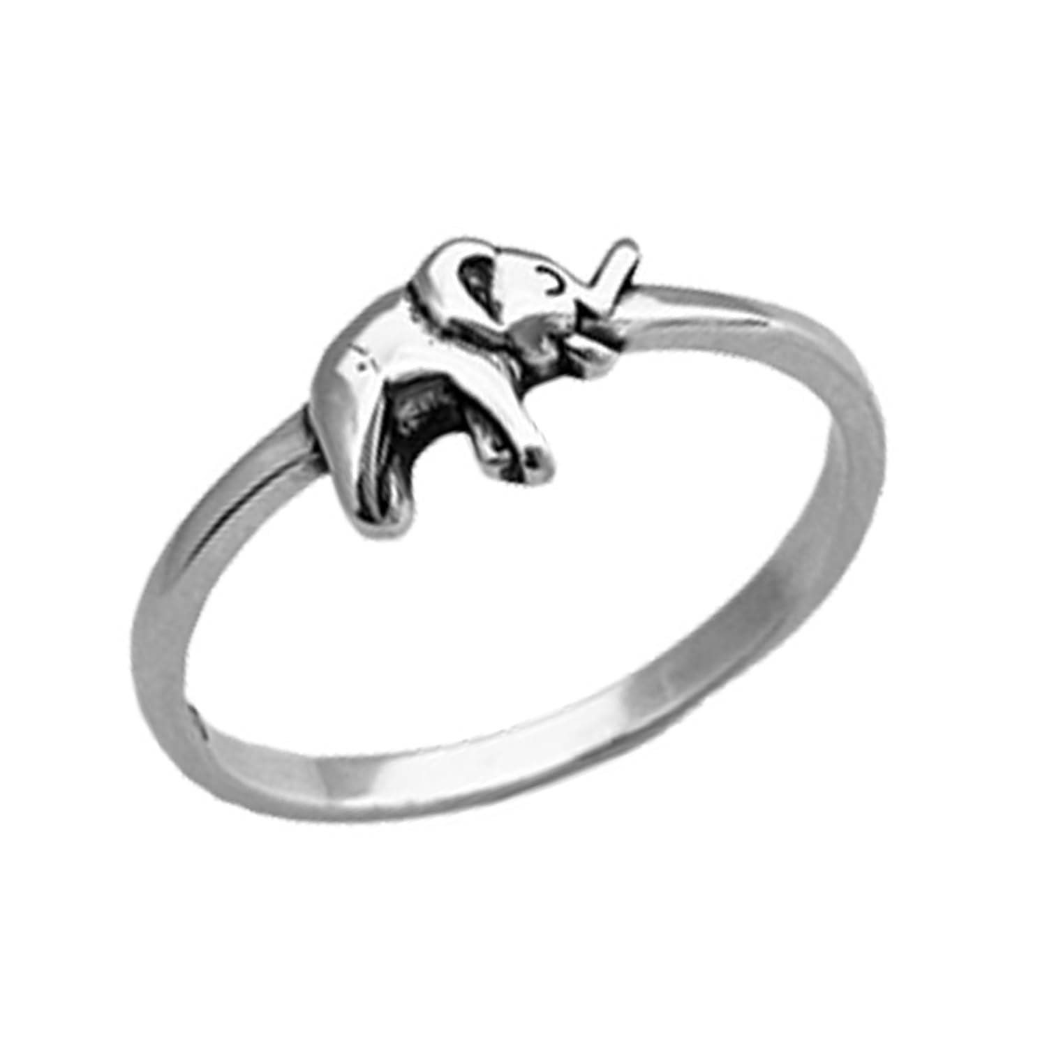 Anillo de elefante pequeño de plata de ley 925 real, anillo de buena suerte, anillo animal, anillo bohemio bohemio, joyería atractiva, anillo minimalista, anillo del día de la madre