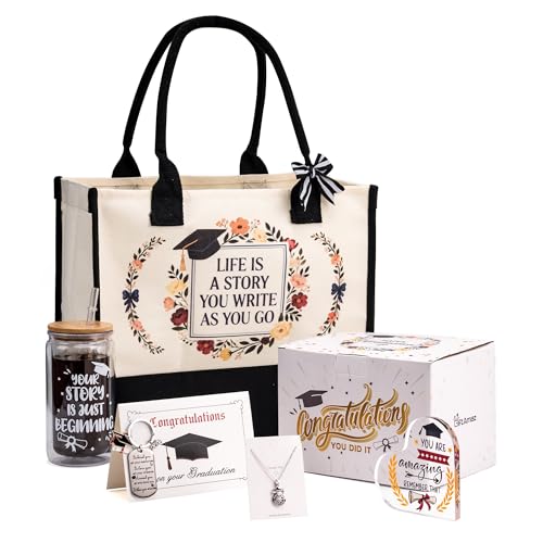 Graduation Gift for Her 2026, Graduation Gifts Box Set, Include Tote Bag, Snow Globe Tumbler...