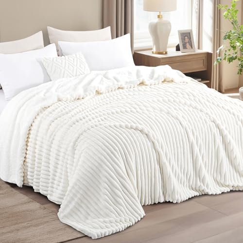 RUIKASI Sherpa Decke Warme Kuscheldecke Flauschige 230x270 cm Weiß – Ansicht 3
