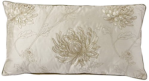 Corona Decor Fine Block Printed Floral Design Silk Accent Pillow
