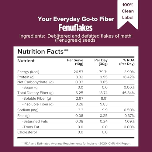 Image of Fenuflakes 1kg Fiber supplement | Bloating,acidity, & constipation relief |High Protein|Prebiotic fiber| low carbs |Aids in managing blood sugar levels |Neutral in taste |Add to any food| 100 servings
