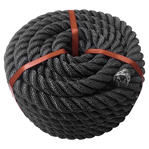 Cuerda trenzada negra de 1 pulgada resistente para trabajos de jardín 2