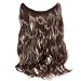 [PROMO] 20" Curly Secret String Flip in No Clip Hair Extensions Natural String Hidden Wire Synthetic Hairpieces No Clip Hair Extensions adjustable transparent Wire (medium brown)