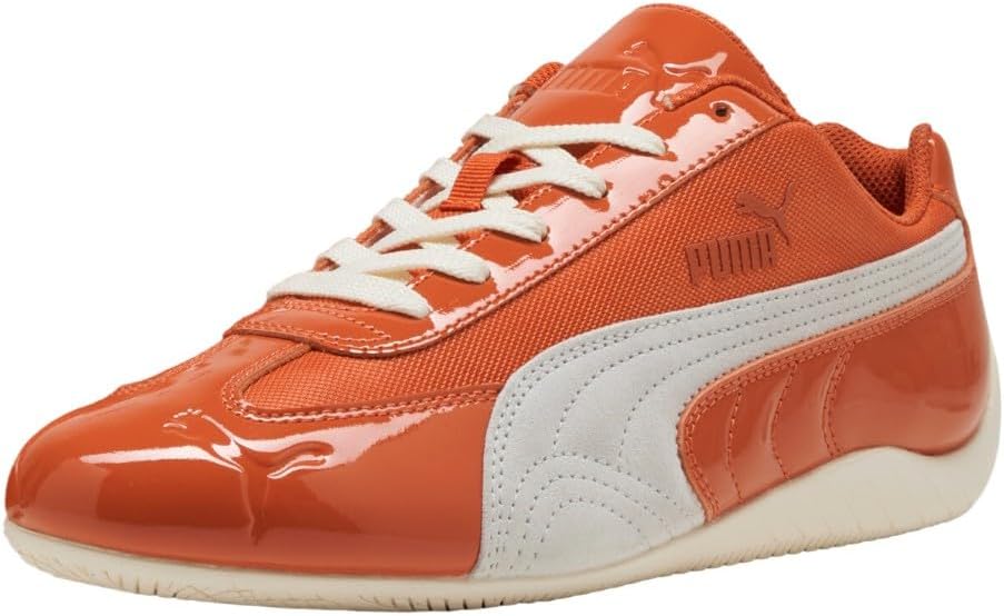 PUMA Womens Speedcat Patent Lace Up Sneakers Shoes Casual - Orange