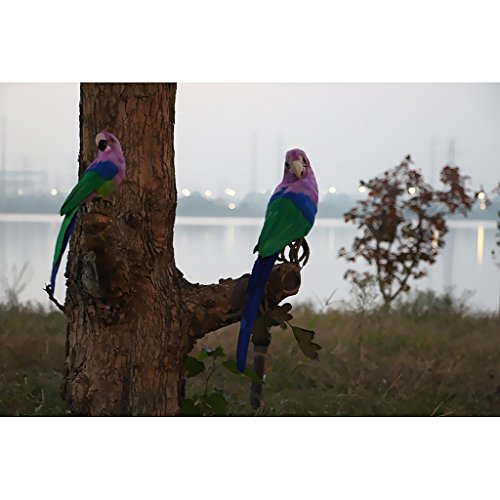 Loro de piel sintética decorativo de 35 cm para adornar tu salón o terraza con un toque exótico 4