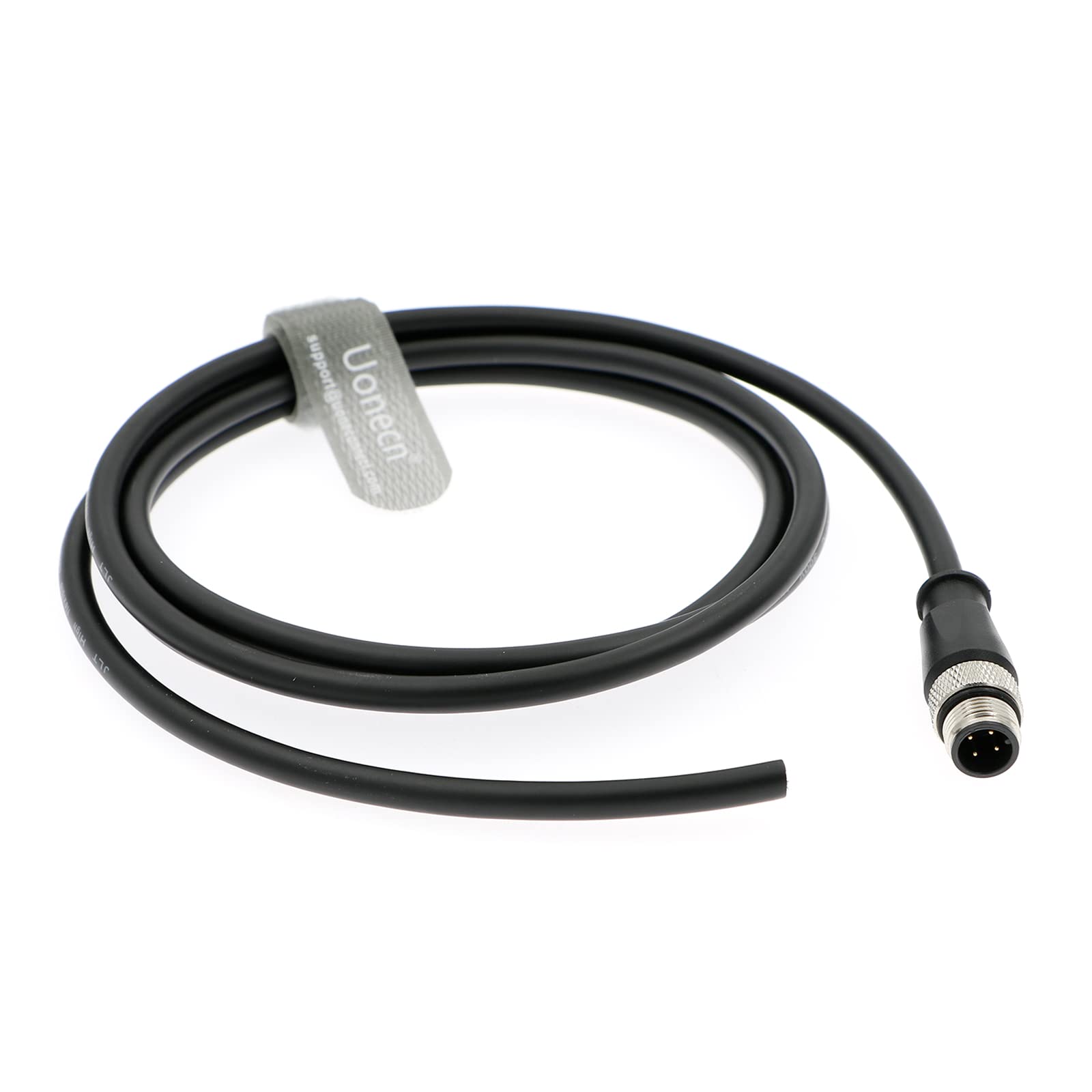 Uonecn Ethernet Cable M12 Plug 4 Pin A-Code Sensor Plug PVC Aviation Electric Cable 2 m, Copper, Large