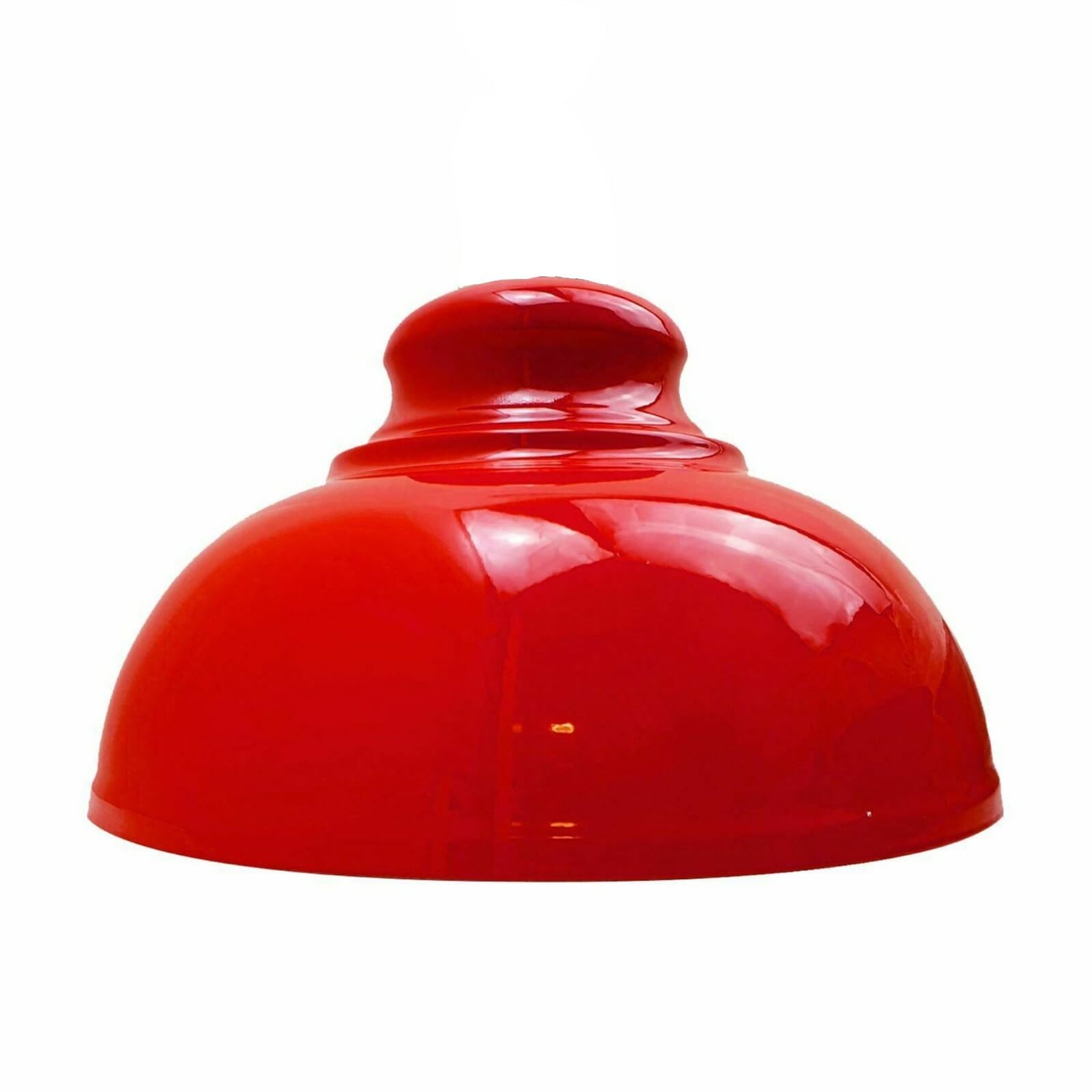 Ledsone Red R Industrial Vintage Retro Curvy Red Dome Shaped Metal Pendant Ceiling Lamp Shade