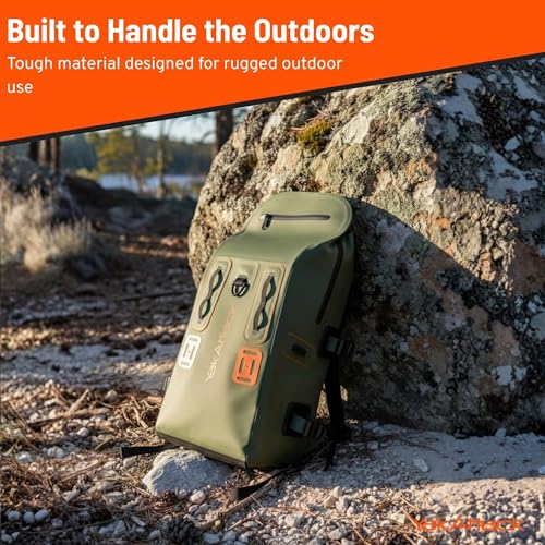 Mochila impermeable YakAttack 28L DryPak - Verde/Naranja - 10" x 22" x 12" miniatura 2