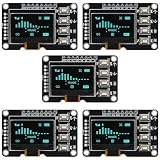 AITRIP 5PCS 0.96 Inch OLED Display Screen 12864 Screen Module with Matrix 4 Key Interfaces Keyboard IIC SSD1315 for Arduino (Blue)