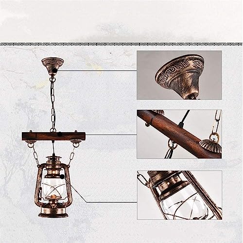 Candelabro de techo vintage HAZARA estilo lámpara de queroseno 5