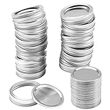 Resinta 20 Pack Regular Mouth Mason Jar Split-Type Lids Silicone Seals Leak Proof Secure Mason Storage Solid Caps (Includes Lid and Band) (20, Regular Mouth)