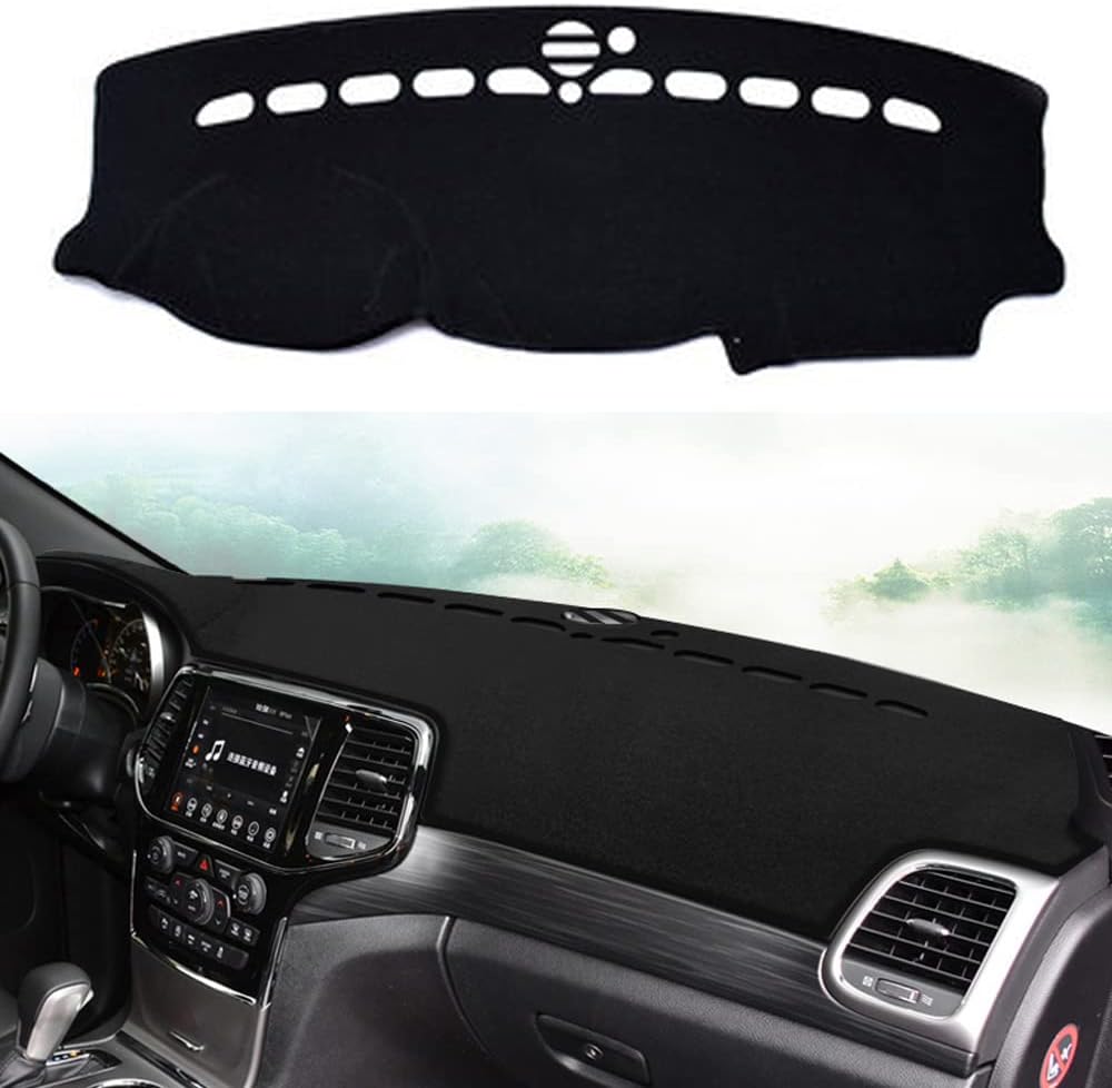Dashboard Cover Dash Cover Mat Pad Carpet Custom for Jeep Grand Cherokee 2011-2021 Accessories(NOT for Jeep Cherokee & Grand Cherokee L) Anti-Skid Center Console Protector Cover Mat(Red Edge)