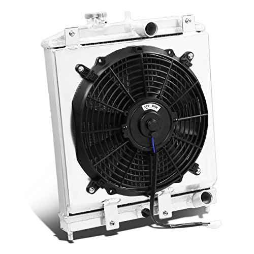 DNA Motoring RA+FS-HC92-42-2 2-Row Radiator with Fan Shroud Compatible with 92-00 Civic / 93-97 Del...