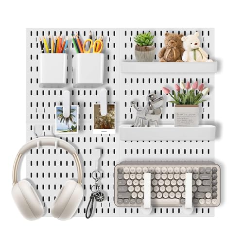 Skwelom Pegboard Wall Organizer Set – 4 Peg Boards with