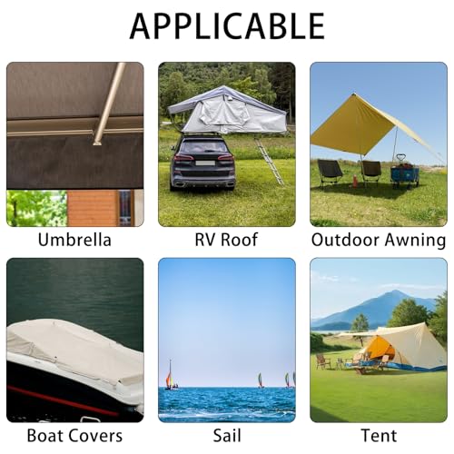 Image of 3.9 inch x 32.8Ft RV Awning Repair Tape for Tarp, Waterproof, Heavy Duty Fabric Repair Tape for Canvas, Boat Covers, Underbelly, Tent, Sail, UVproof Outdoor Tear Repairs Patch Kit, 1PCS (Black)