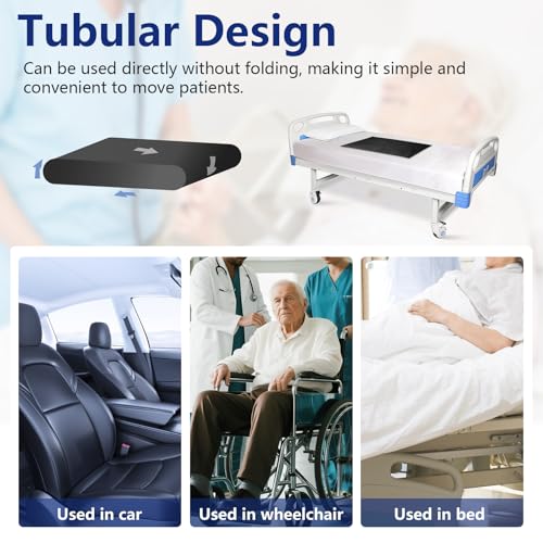 Tubular Slide Sheet for Patient Transfer, Transfer Sheets for Moving Patients, Draw Sheet for Hospital Bed, Wheelchair & Car Transfer Aid, Washable Reusable Slide Mat (17.7\" x 25.2\")