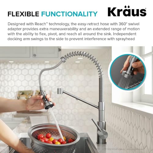 Kraus KFF-1610SFS Bolden 2-In-1 Commercial Style Pull-Down Single Handle Water Filter Kitchen Faucet thumb #10
