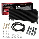 PACEWALKER Transmission Oil Cooler 40,000 GVW Low Pressure Drop LPD47391 47391 with Mounting Hardware (Upgrade Version-Black)