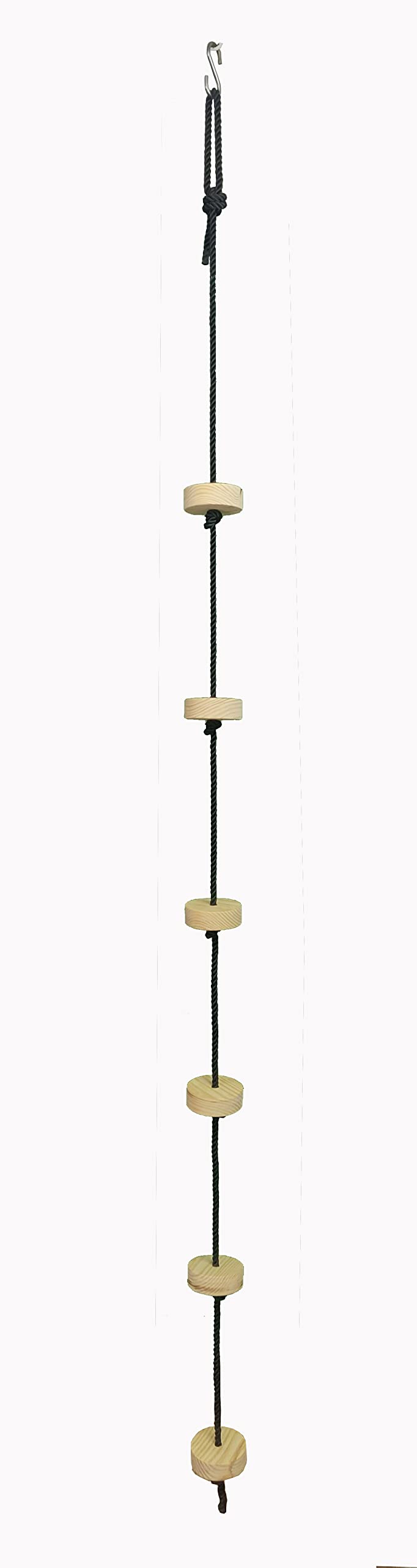 Mihad Climbing Rope for Kids | Wooden Knot Rope for Climbing for Physical Activity Ideal for Tree Houses and Climbing Frames, Swing Set Backyard Outdoor Play