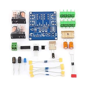 Akozon Luidspreker hoornbeschermboard kit onderdelen AC 12-24V dual relais spanningsregelaar 7812 UPC1237 luidspreker bescherming board module DIY kit voor HiFi