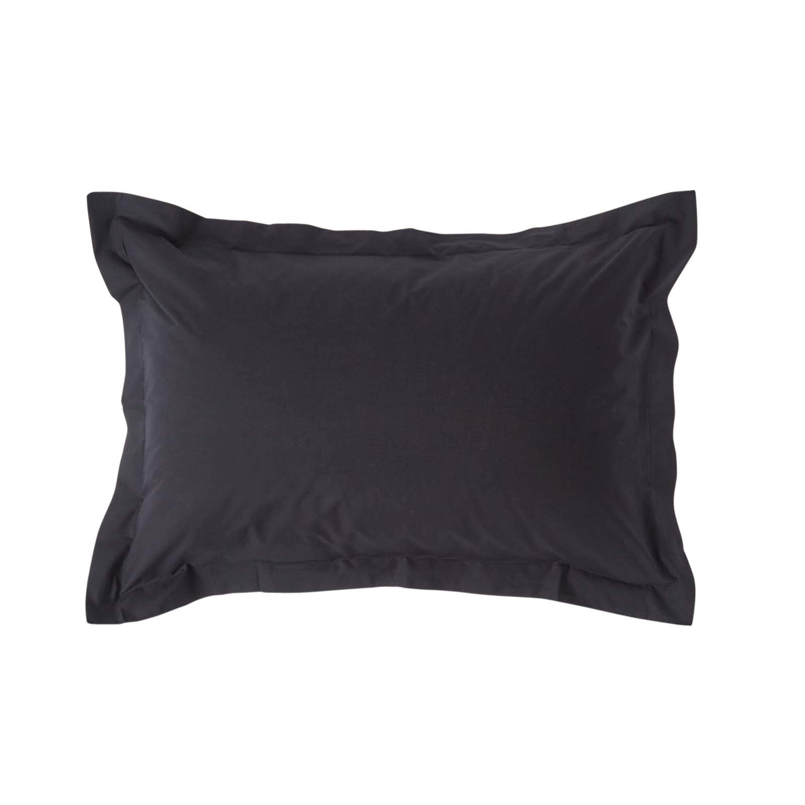 Homescapes Black Egyptian Cotton Oxford Pillowcase 200 Tc, Standard Size In