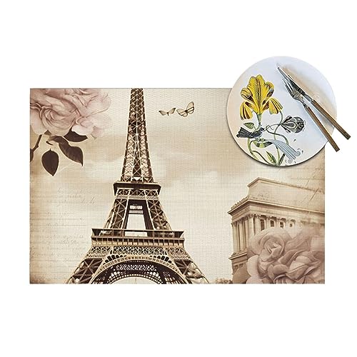 Lot de 6 sets de table antidérapants au design rétro chic de haute qualité