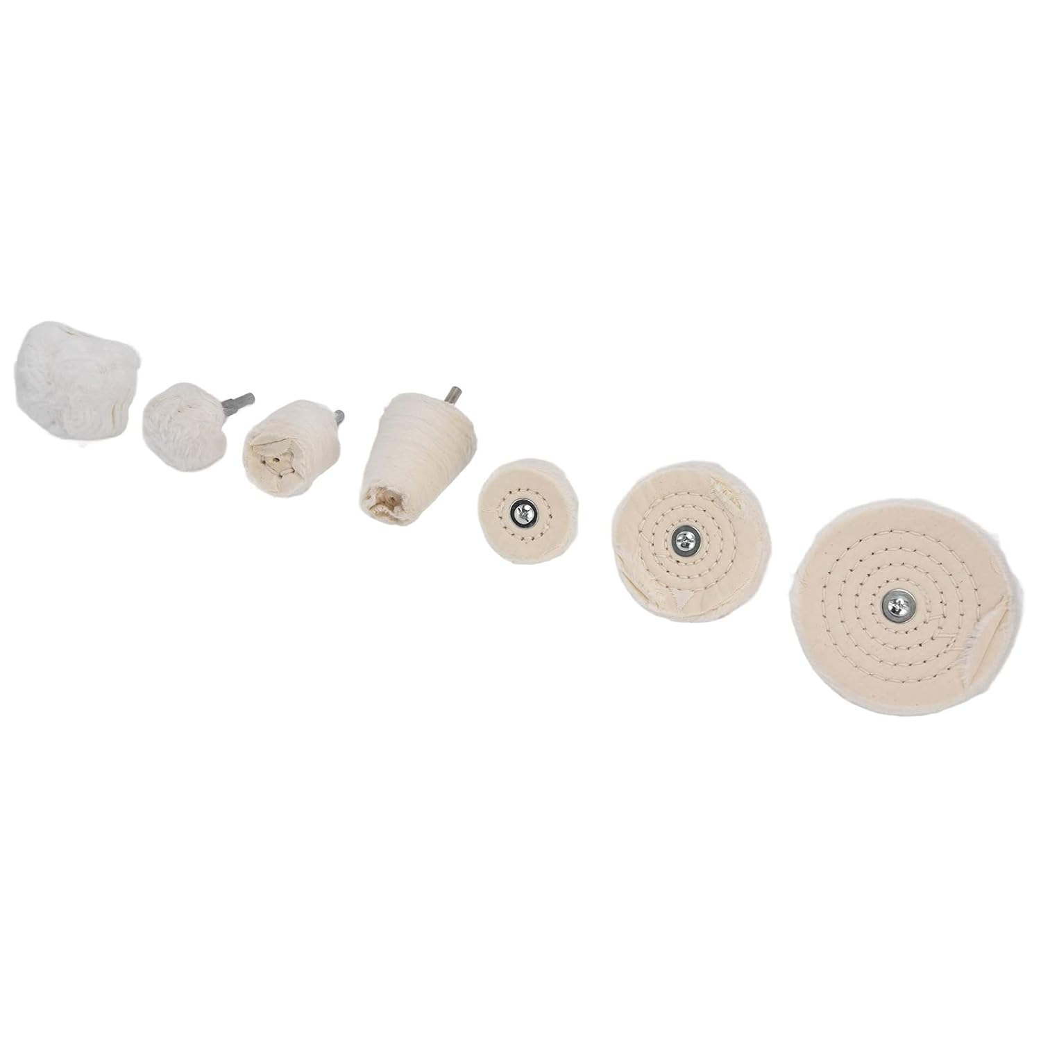 Polishing Wheel Kit 7Pcs Cotton Flannel Buffing Wheel Set With Cylindrical Conical And Wheel Shapes 1 4in Shank For Stainless Steel Copper Aluminum Glass Ceramics 1gkiq6corf