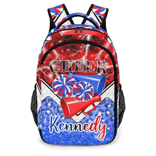 Cheerleader Backpack Cheer Bags Custom Cheerleading Backpack Casual School Bookbags for Girl Boy Gift(Red Blue White)