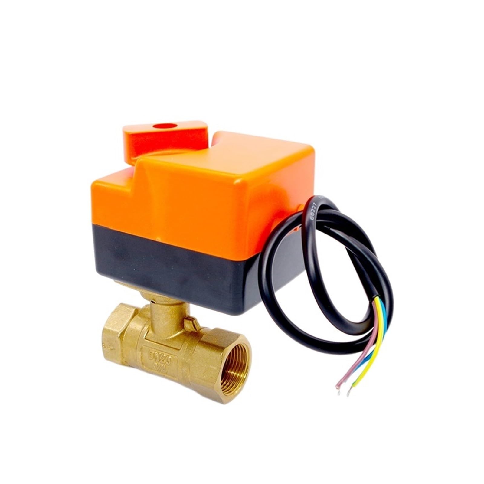 HDPHCRIUN 1/2" 3/4" 1" 2 way Brass Motorized Ball Valve 3-Wire 2-Way Control Electric with Manual switch(BSP-24VDC,1 Inch)