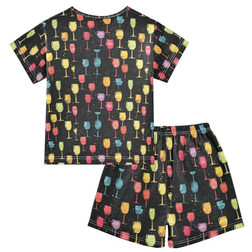 Color Colorful Glass Pajama Set Pajamas Sleepwear Nightwear Loungewear Clothes Set B04045252