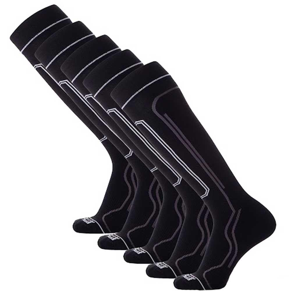 Calze da sci ultra sottili e leggere, per snowboard e sci, in lana merino - Nero - Medium